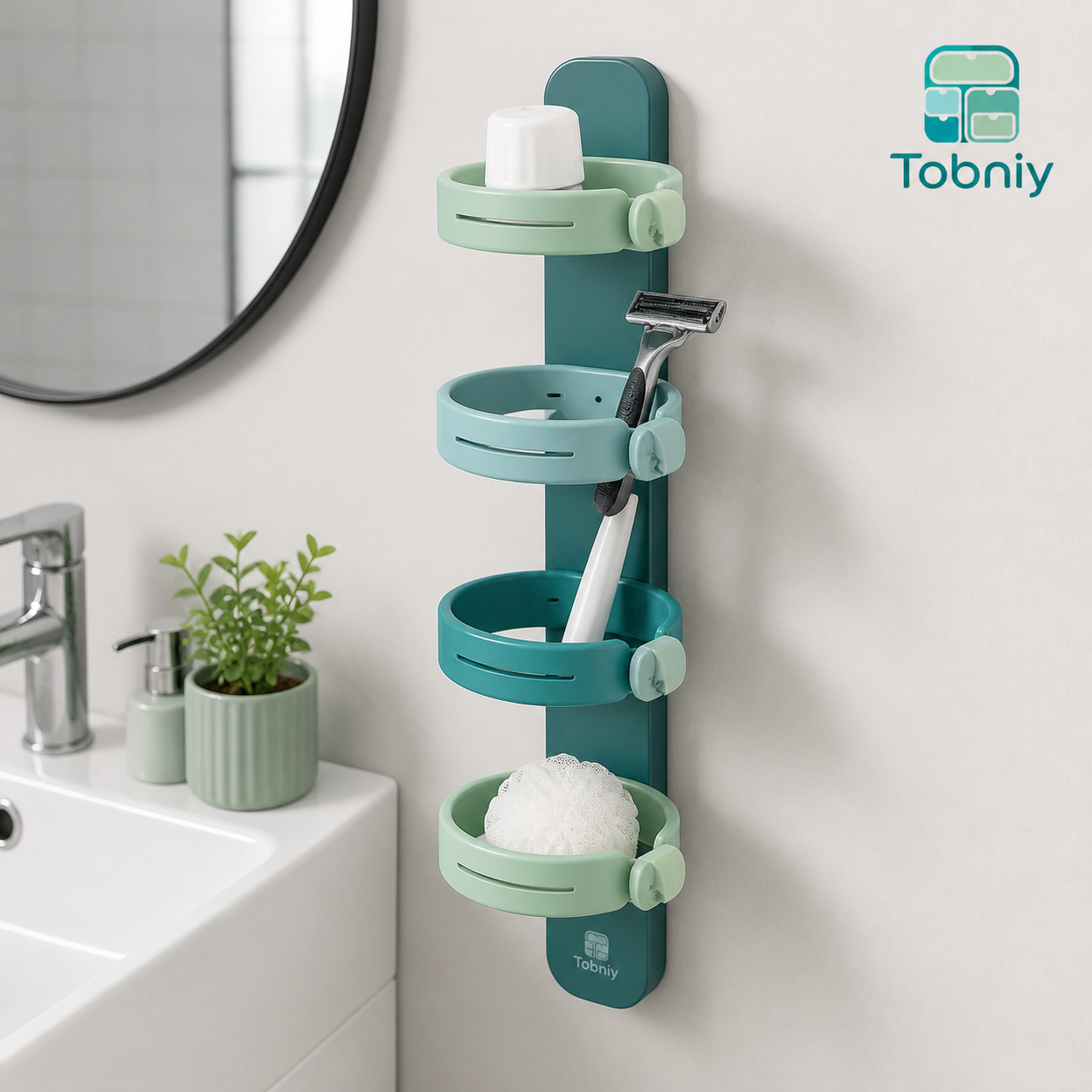 Tobniy™ AquaRise Vertical Sink & Bath Caddy